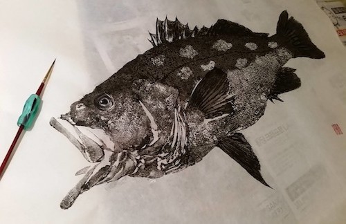 Soot and Water: Gyotaku Records of Catalina Exhibition