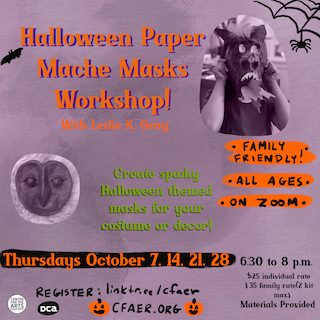 Halloween Paper Mache Masks Workshop