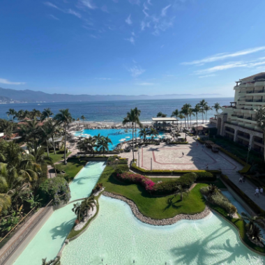 A photo of the pools and Pacific Ocean at Puerto Vallarta Resort and Spa.